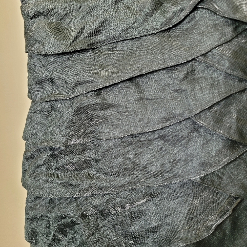 Caché Vintage Cocktail Dress In Gray Metallic Size 6 - Picture 5 of 9